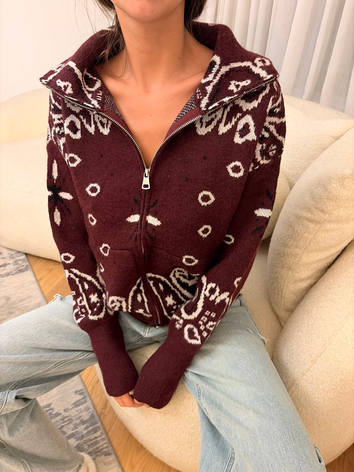 Burgundy cardigan