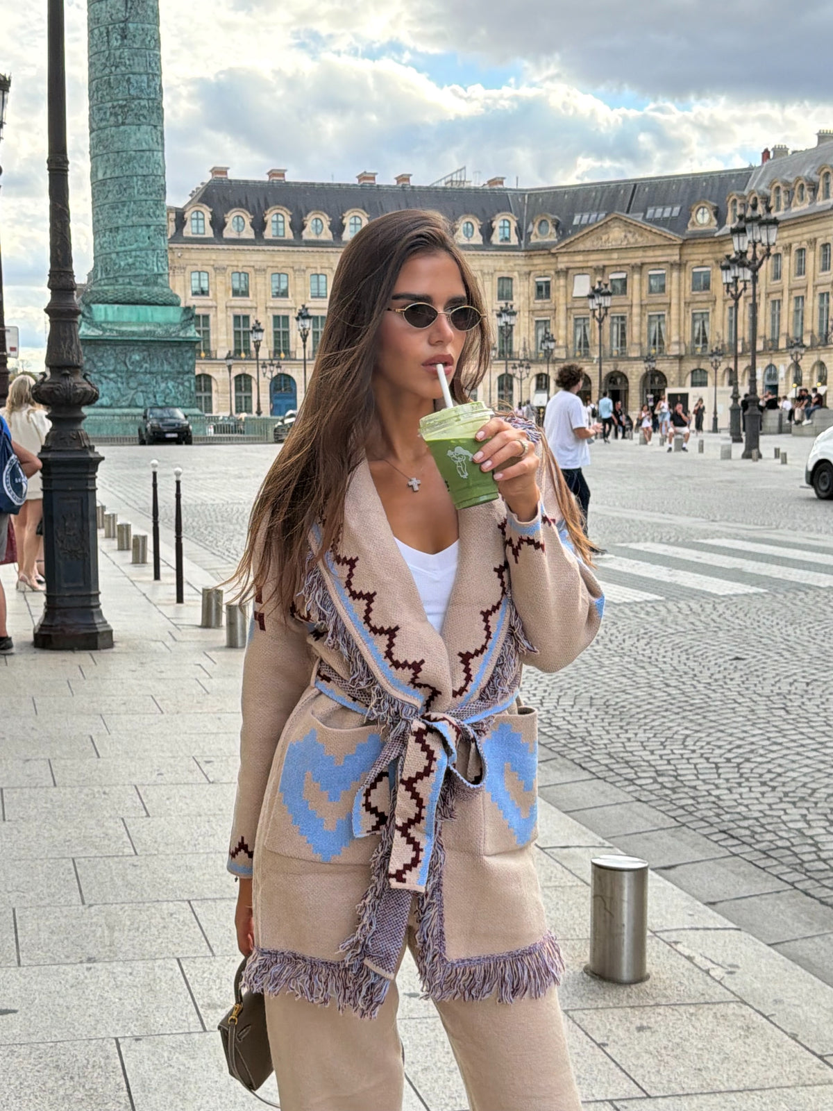 Anna heart blue cardigan