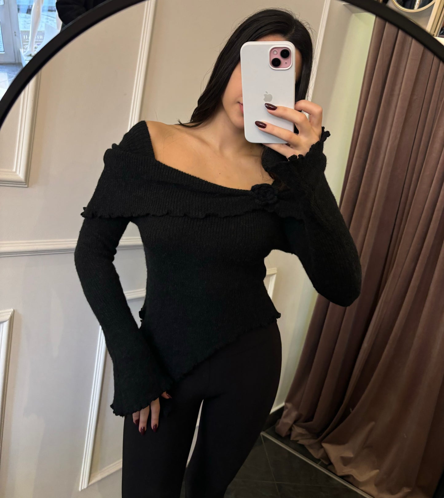 Black flower sweater