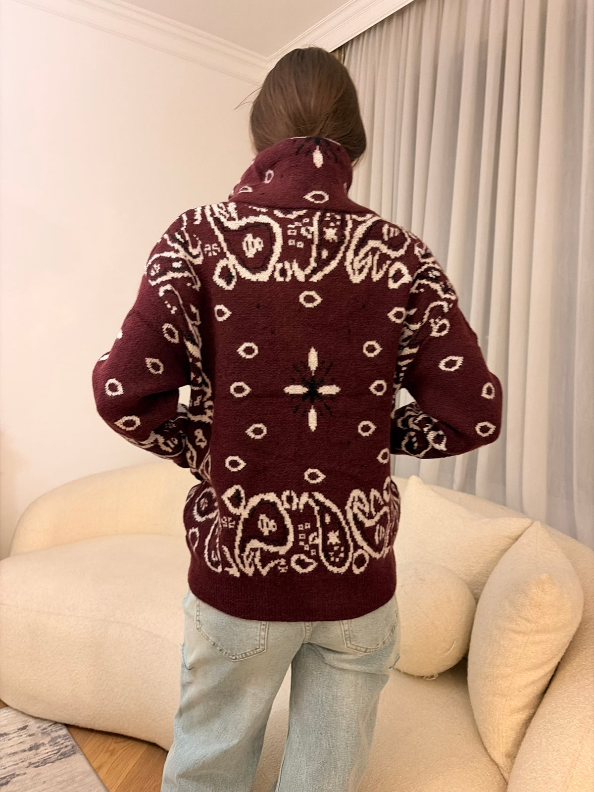 Burgundy cardigan