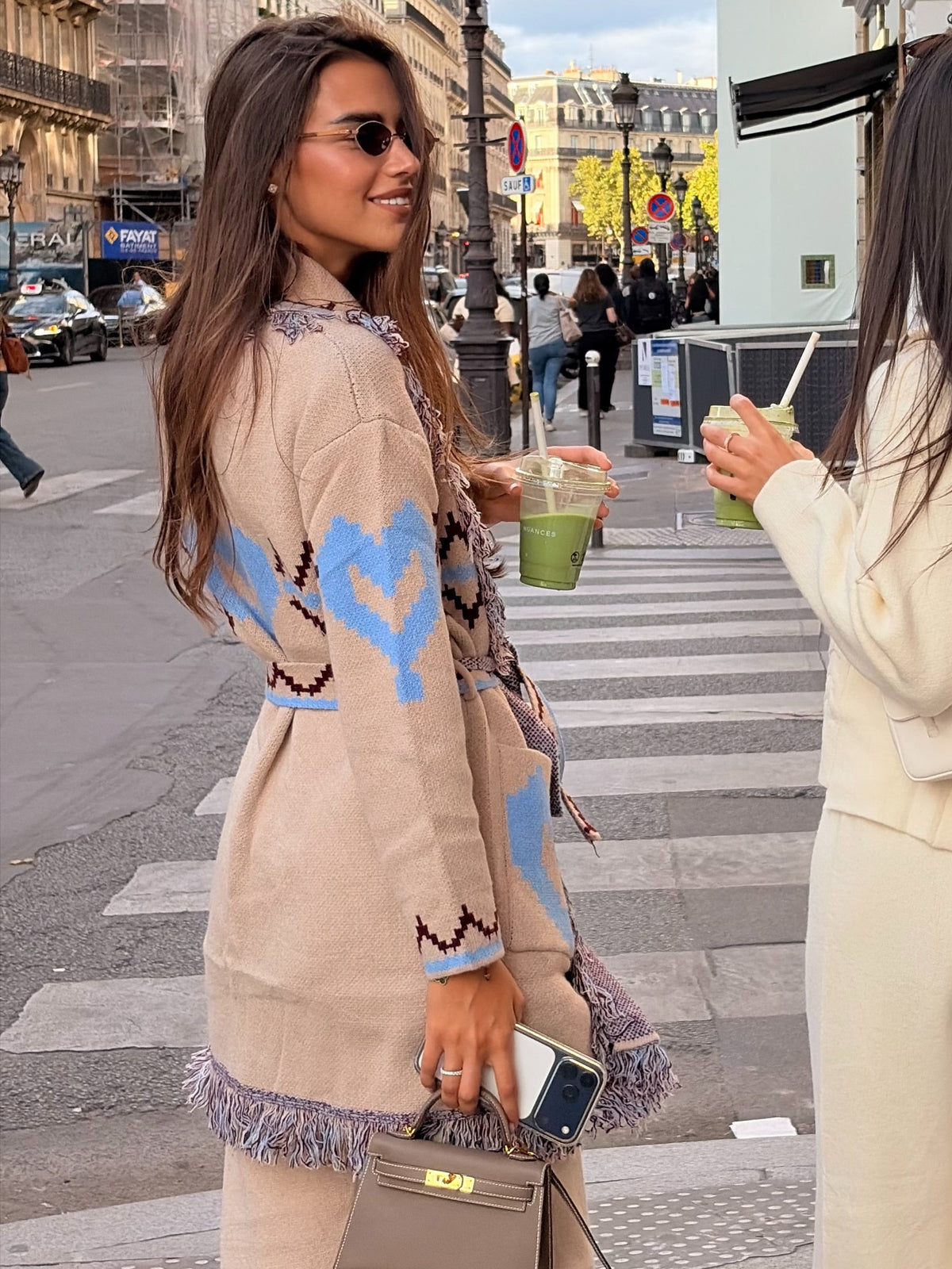 Anna heart blue cardigan